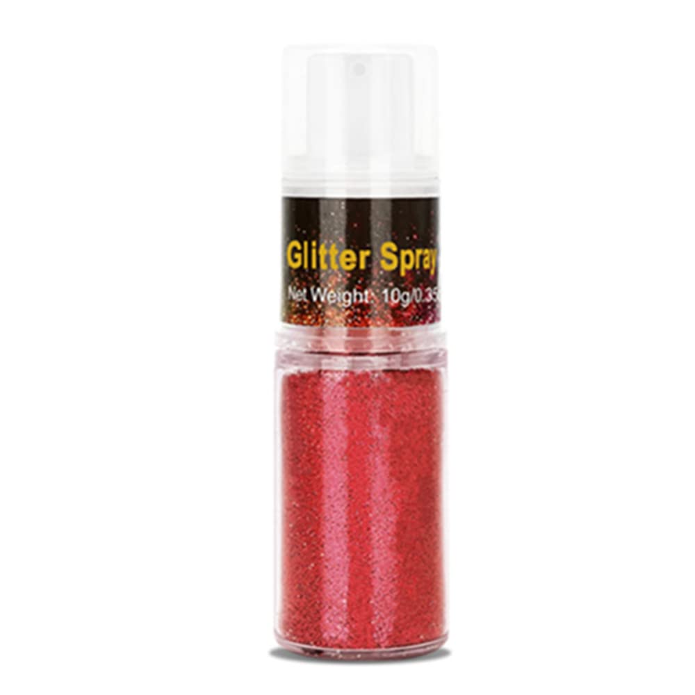 Go Ho Hair and Body Glitter Spray,Red Glitter Spray Dry Powder Makeup for Clothes,Festival Loose Sparkle Powder,Holographic Ultra Fine Resin Glitters