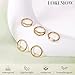 LOREMOW 5PCS 18G Clicker Nose Ring Hoops for Women Men Hinged Double Cartilage Nose Hoop Surgical Steel Tragus Helix Rook Opal CZ Septum Lip Ring Hoop Earrings Nose Piercing Jewelry Gold 8MM