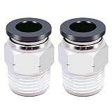 mxuteuk 5pcs Push to Connect Tube Fittings Copper Pneumatic fittings Male Straight push in air hose
