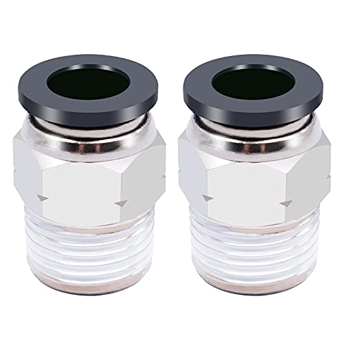Mxuteuk 5Pcs Push To Connect Tube Fittings Copper Pneumatic Fittings Male Straight Push In Air Hose Fittings 3/8" Tube Od X 3/8" Npt Thread #TOP26