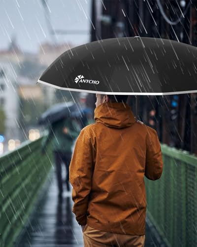 Image of ANYCHO Umbrella for Men, Wind & Rain Resistant Umbrellas 3 Fold for Women, Automatic Umbrellas with UV Protection, Folding Umbrella for Travel with 36 Sturdy Ribs