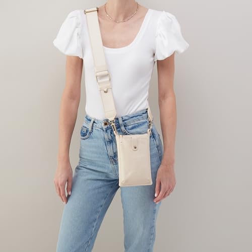 Image of HOBO Cass Leather Phone Crossbody Bag with Adjustable Strap - Casual Design, Lightweight Travel & Everyday Purse