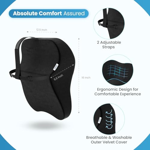 Image of araami Car Neck Rest Pillow Seat Cushion Headrest Ergonomic Neck Support Help Relieve Neck Pain for Driver Front Back Seat, Office Chair, Fit Most Vehicles (Black Pack of 1) (Big car Cushion)