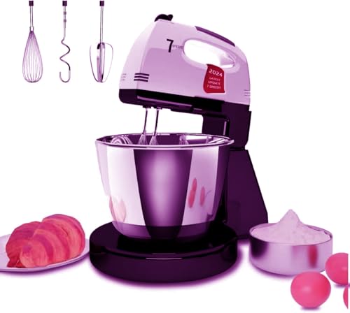 Stand Mixers, 7 Speeds With 3QT Stainless Steel Bowl, Stand