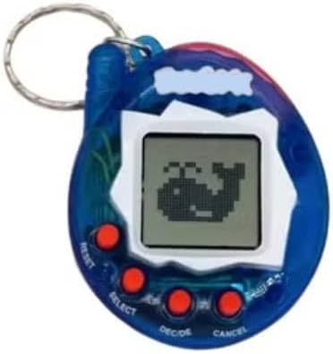 Electronic Virtual Pet Game Console, Retro Mini Handheld Keychain, Kids Holiday Gift (BLUE)