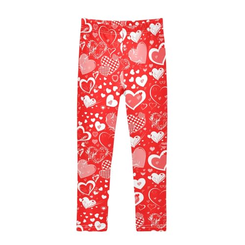 Girls Ankle Length Leggings 4T-10T Red
