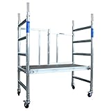 Alumexx ALX X-up 1.0, Klappgerüst, X-Rohrkonstruktion, Aluminiumgerüst, Mini-Gerüst, Rollgerüst, Alu-Gerüst, Sehr kompakt, Aluminium (Aluminium, 3M arbeitshöhe)