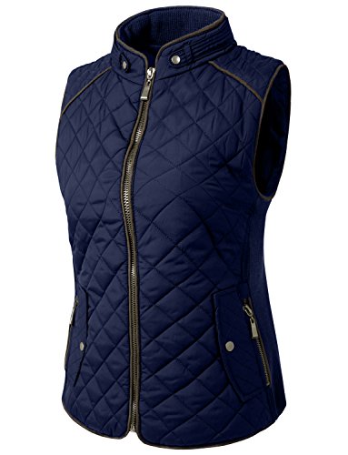 NE PEOPLE Womens Lightweight Quilted Zip Vest, XLarge, NEWV40NAVY