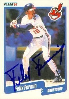 Felix Fermin autographed Baseball Card Cleveland Indians 1990 Fleer 492 - Autographed Baseball Cards