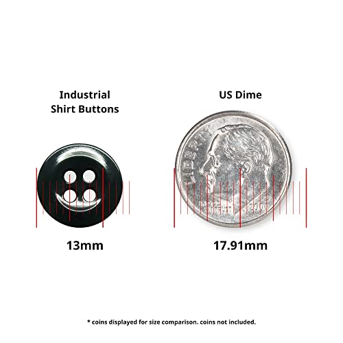 Buttonmode Industrial Shirt Buttons (Fits Carhartt, Dickies, Red Kap Work Shirts) Class A, B, C, Workshop Commercial Industrial Strength Buttons Measuring 13Mm (1/2 In), Green Dark Hunter, 22-Buttons #TOP4