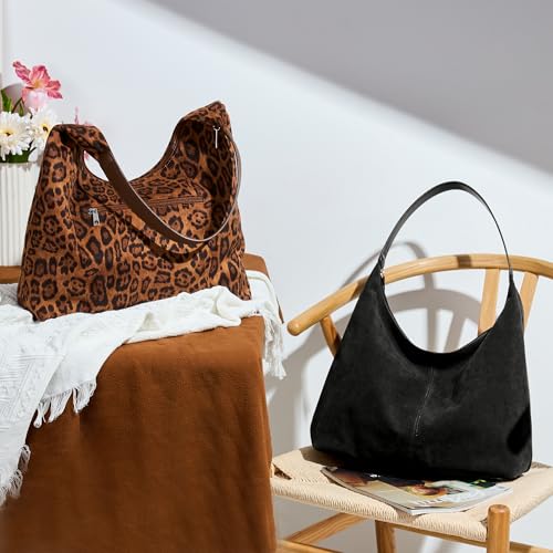 Image of KALIDI Casual Tote Bag Vegan Leather Hobo Zipper Work Bag Weekender Shoulder for Women Shoulder Travel Purse