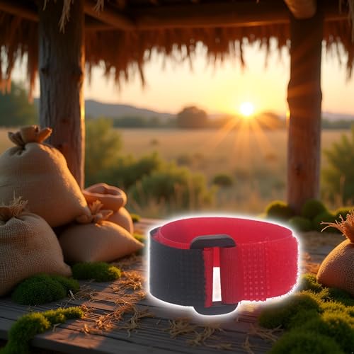Image of 2Pcs Black and Red Crow Rooster Collar, Crow Rooster Collar, Neck Belt for Roosters Cockerel Velcro Nylon Prevent Chickens from Screaming Basic Collars