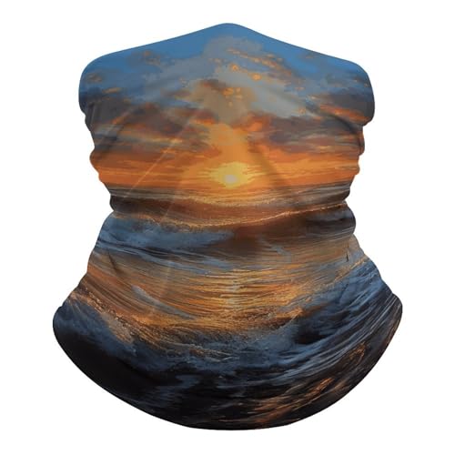 Neck Gaiter Wind-Proof Breathable Face Mask Sunset Seascape Face Cover Sun Cooling Dustproof Mask Balaclava Bandana Headwear for Women Men Hiking Fishing miniatura 6