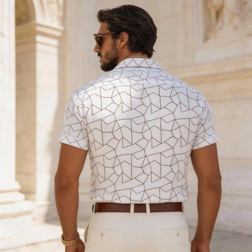 Image of Lymio Men Shirt || Men Embroidery Design Shirt || Half Slevee Shirt Men || Cotton Shirt (Available Also Packs) (Embro-Zigzag)