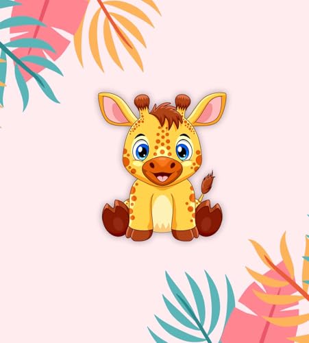 Image of Gift Me Bazar Cute Animal Wooden Fridge Magnet for Home, Kitchen and Office Decoration | Animal Lover Gift | Cartoon Theme Magnet for Kids (Cute Giraffe)
