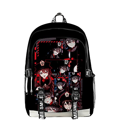 Genshin Impact hu tao Merch Rucksack Oxford Schultasche Teenager Tasche Reiserucksack, 1.3 Cover