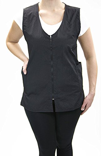 CHARLENE Long Zipper Stylist Vest with Pockets