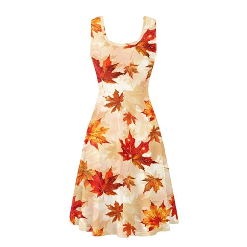 Image of Dreaweet Casual Sleeveless Dresses for Women Girls, Round Neck Tank Dresses with Pockets Summer Sundress Size XS-4XL