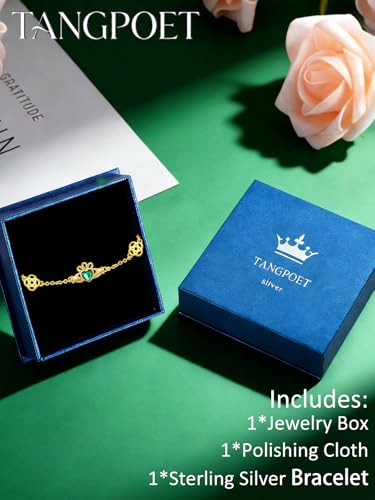 Bracelet Claddagh trèfle irlandais argent 925, cadeau idéal femme - 6