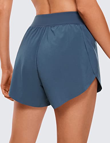Crz Yoga Mid Waisted Dolphin Running Shorts For Women, Quick Dry Lightweight Liner High Split Athletic Gym Workout Shorts Stelindigo Small #TOP1