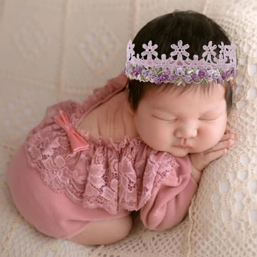 cherrboll Baby Flower Bows Headbands 6pcs Floral Hair Wraps Nylon Hairbands Crown Newborn Infant Toddler Hair Accessories3