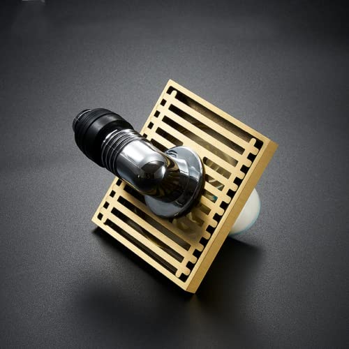 Drain de sol de douche carré double usage en bronze pour évacuation de salle de bain