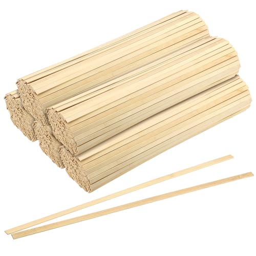 KEILEOHO 500 Listones de Bambú Decorativos para Manualidades, 30 cm de Largo, Palillos de Madera de Bambú, para Manualidades, Modelismo, Mezcla, Barbacoa, 300 x 9 x 3 mm