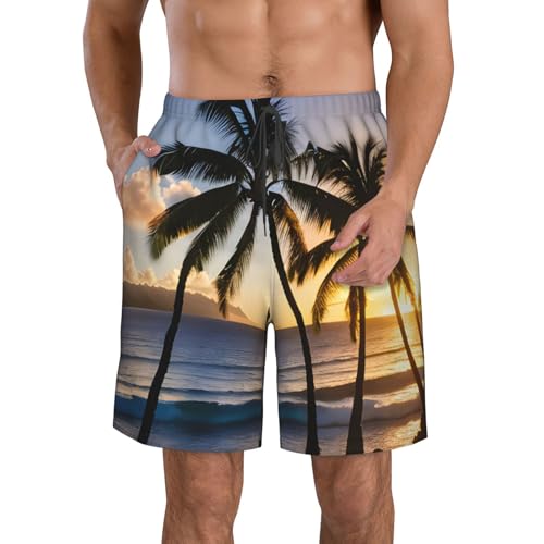 Short de bain Hawaii Sunbeams court de plage blanc pour surf et piscine