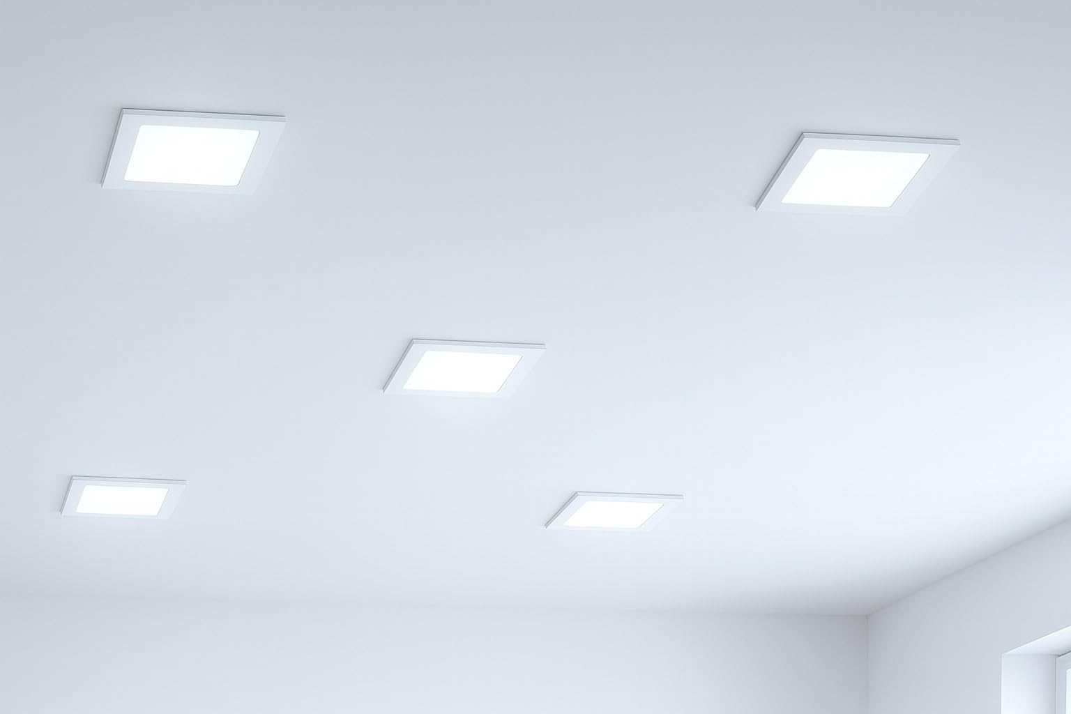 5 Pezzi Faretto LED da Incasso Quadrato 6500K Luce Bianca Fredda Ultra Sottile per Soffitto Cartongesso per Interno Esterno - Alta Luminosità e Design Moderno (18 Watt (22cm x 22cm))