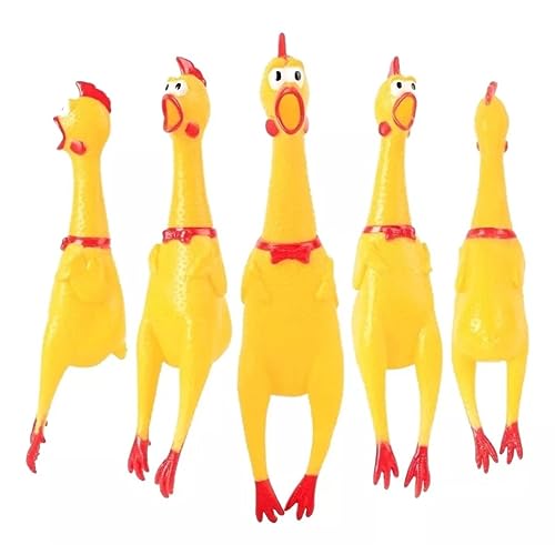 Brinquedo Pet Frango Galinha15 Cm Com Apito Mordedor de Apertar Borracha Lung Pet