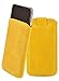 Produktbild Suncase ECHT Leder Tasche kompatibel mit iPhone 11 Pro Max (6.5") mit ZUSÄTZLICHER Transparent Hülle | Schale | Silikon Bumper Handytasche (mit Rückzugsfunktion und Magnetverschluss) in antik-senfgelb