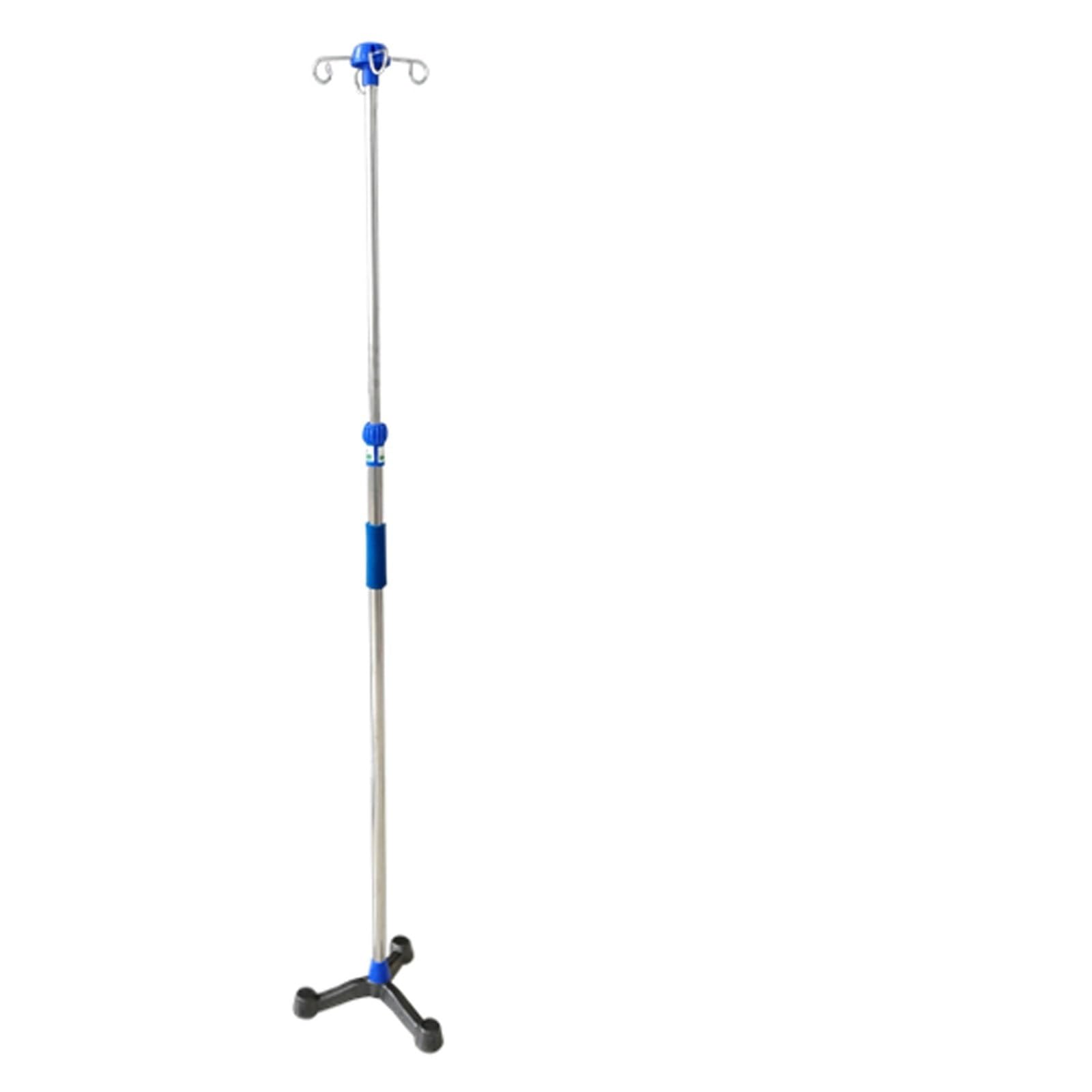 Stojak na Kroplówki Stojak na Kroplówki ze Stali Nierdzewnej z 4 Haczykami 5 Nóg do Przechowywania Worków na Kroplówkę, Regulowana Wysokość Dla Kliniki Szpitalnej(Color:Blue b)