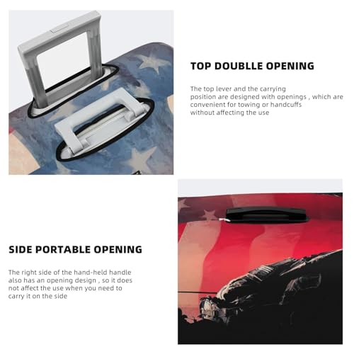 Luggage Cover Washable Elastic Suitcase Covers American Flag Soldier Travel Baggage Cover Fashion Anti-scratch Suitcase Protector Decoraitve Covers Fits 18-32 Inch Luggages Small4