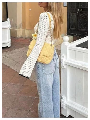 GORGLITTER Women's Tie Front Cropped Cardigan Sweaters Crochet Long Sleeve Dressy Festival Knit Top Short Cardigan3