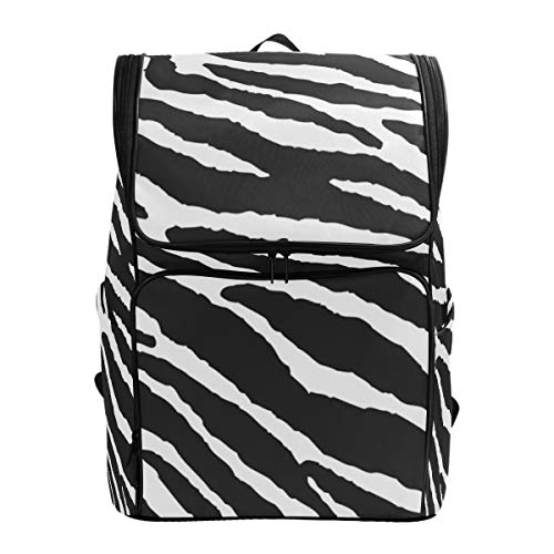 zaino con stampa zebrata con scomparto per laptop e da campeggio da trekking