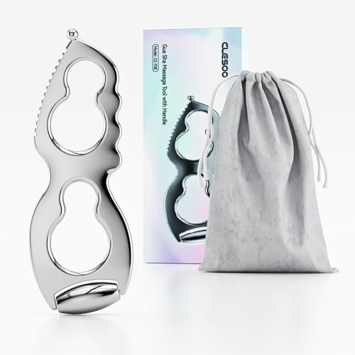 Gua Sha Tool & Face Roller, Metal Face Massager Tool With Comb Teeth Multi-Functional Stainless Steel Guasha Facial Massager Scraper Depuffing For Eyes Face Body Muscle Scraper Skin Care Tool (Silver)