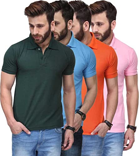 Image of T.N.X Men's Regular Fit Polos (Pack of 4)