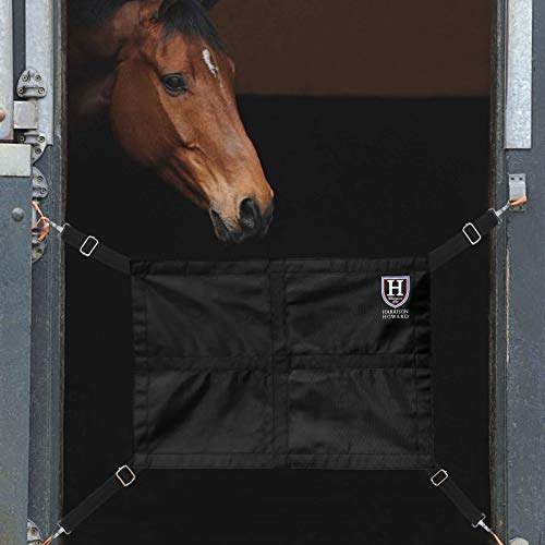 Harrison Howard Horses Stall Guard With Adjustable Straps And Sturdy Spring Hooks Included Aisle Guard For Horses-Black #TOP1