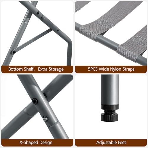 image for AMHANCIBLE Luggage Rack, Foldable Suitcase Stands Set of 2, Metal Lugg