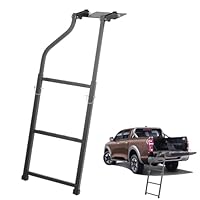 aleawol Heckklappenleiter für Pickup Truck, Verlängerung Klappbare Heckklappe Trittleiter mit Taping und Edelstahl Selbstschneidende Schrauben für die Meisten Pickups und LKWs