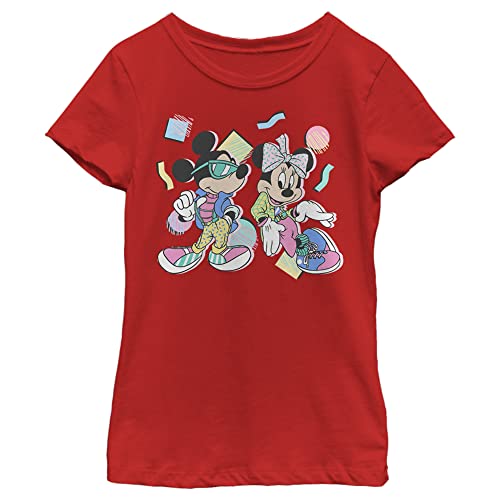 Disney Characters 80s Minnie Mickey Girl's Solid Crew Tee