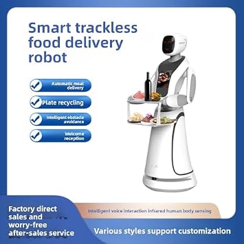 Food Delivery Robot - Fully Automatic Humanoid Waiter for Restaurants and Hotels - Intelligent Serving Machine for Efficient Food Delivery