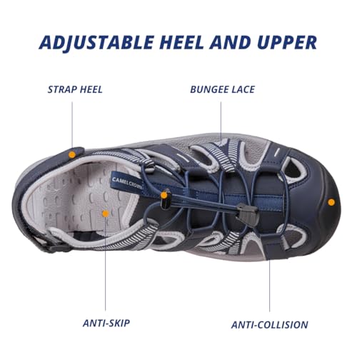 Image of CAMEL CROWN Hiking Sandals for Men Waterproof Closed Toe Water Sandals Athletic Outdoor Sandals Adjustable Summer Sandals for Beach Sport Fishing Walking
