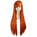 COSPLAZA Cosplay Wigs Straight Long Orange Fashion Girl Halloween Role Play Anime Hair with Bangs