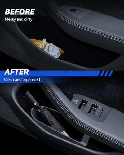 Caja de almacenamiento de TPE impermeable y cubo de basura para puerta de Tesla Model Y 2025 2026 3