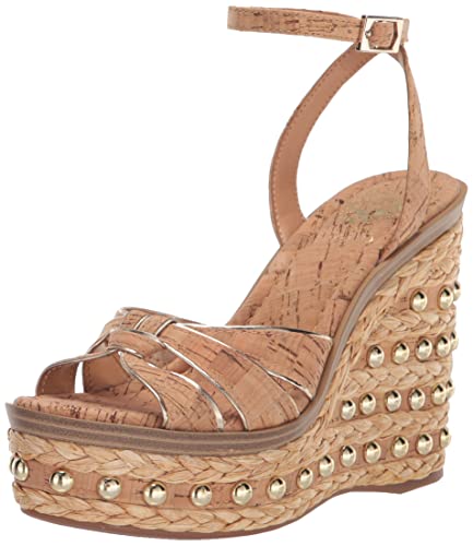 Vince Camuto Women's Prenzie Embellished Wedge Sandal, Natural/Egypt, 7.5 #TOP13