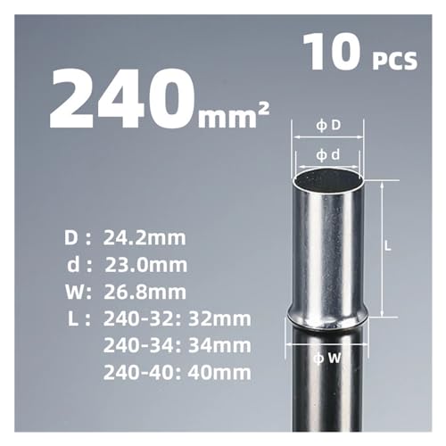 Virola de extremo de cable para evitar deshilachados, conector desnudo de 240mm² 2