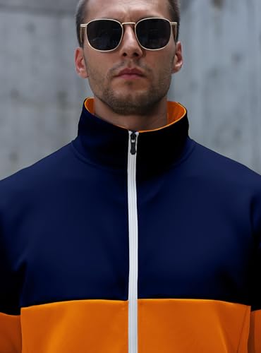 Image of HYPESTFIT Men's Lightweight Casual Bomber Jacket Track Running Athletic Varsity Coat