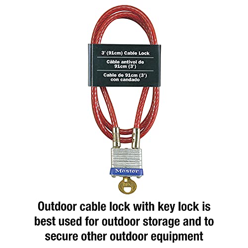 Master Lock 719D Steel Cable With Integrated Outdoor Padlock With Key, 1 Pack #TOP1