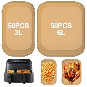 100 vellen bakpapier voor Philips Airfryer Dual Basket 3000/5000 serie, Tefal dubbele kamer, 5,2/3,1 l